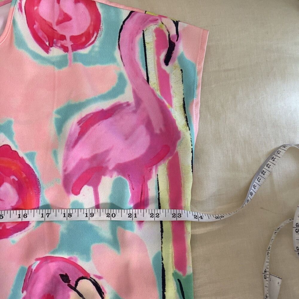 Amanda Johnson Studio Dress Tunic Cover Up Pockets Colorful Flamingo L - Picture 6 of 8